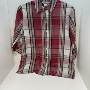Allison Daley Button front Blouse Top Size 8 Red B
